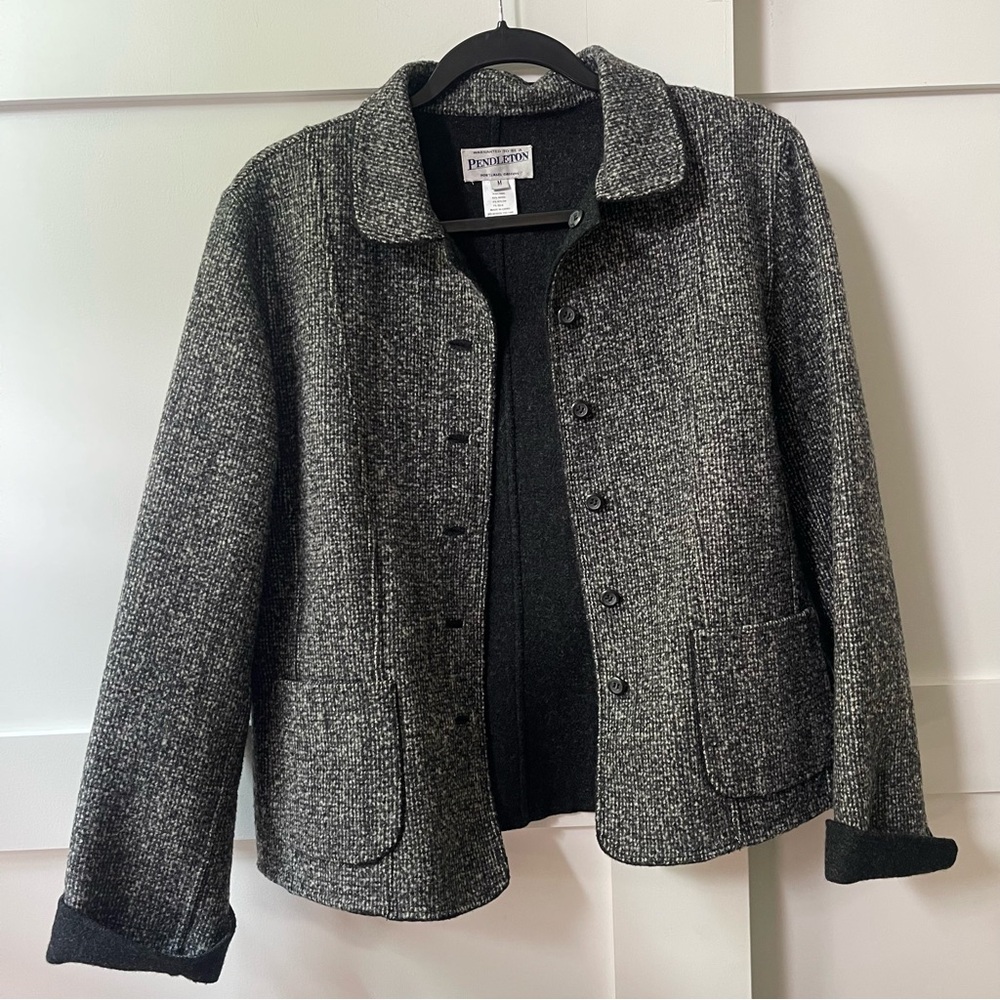 Pendleton Black Blazer Structured Wool-Blend - image 6